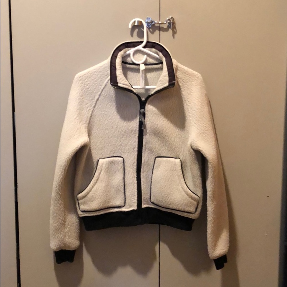 Free People Cream Fleece Jacket S/P